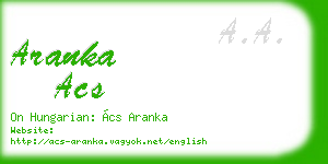 aranka acs business card