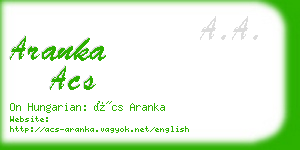 aranka acs business card